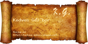 Kedves Gábor névjegykártya