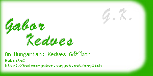 gabor kedves business card